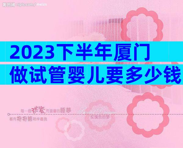 2023下半年厦门做试管婴儿要多少钱一次？