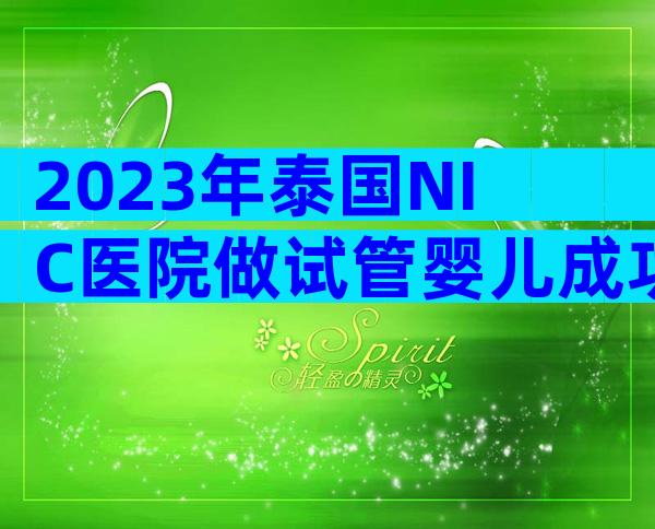 2023年泰国NIC医院做试管婴儿成功率是多少？