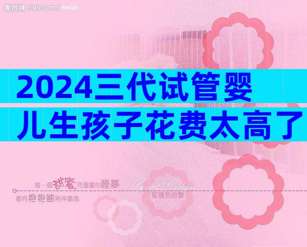 2024三代试管婴儿生孩子花费太高了！