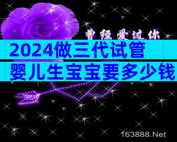 2024做三代试管婴儿生宝宝要多少钱呀，5万元的预算够不够？