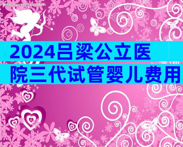 2024吕梁公立医院三代试管婴儿费用表在这，速来查看详情！