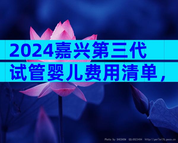 2024嘉兴第三代试管婴儿费用清单，费用十万够了吗？