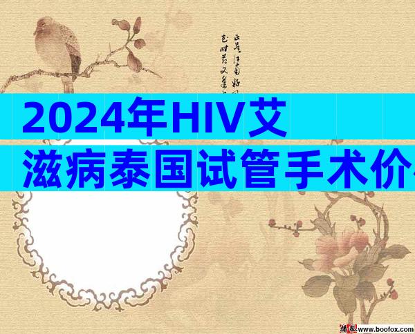 2024年HIV艾滋病泰国试管手术价格明细