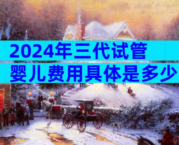 2024年三代试管婴儿费用具体是多少