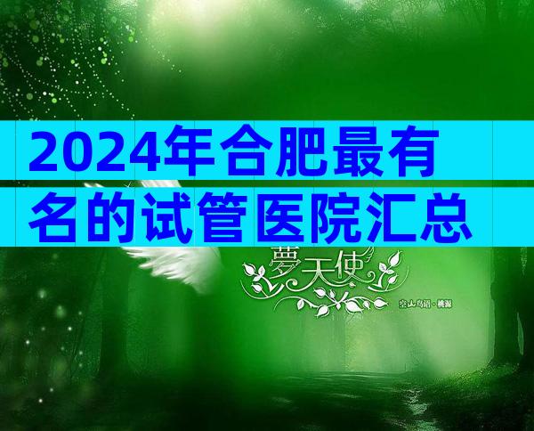 2024年合肥最有名的试管医院汇总