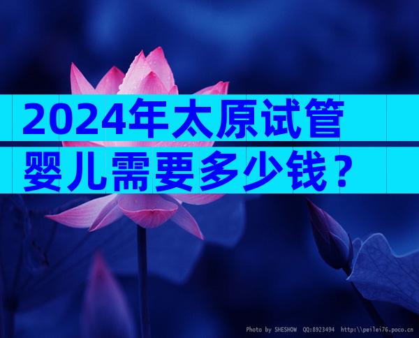 2024年太原试管婴儿需要多少钱？