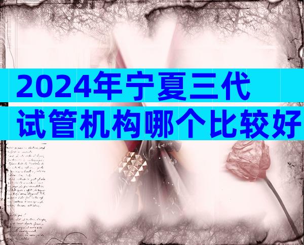 2024年宁夏三代试管机构哪个比较好？各医院收费标准有差别