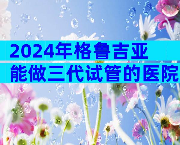 2024年格鲁吉亚能做三代试管的医院大全