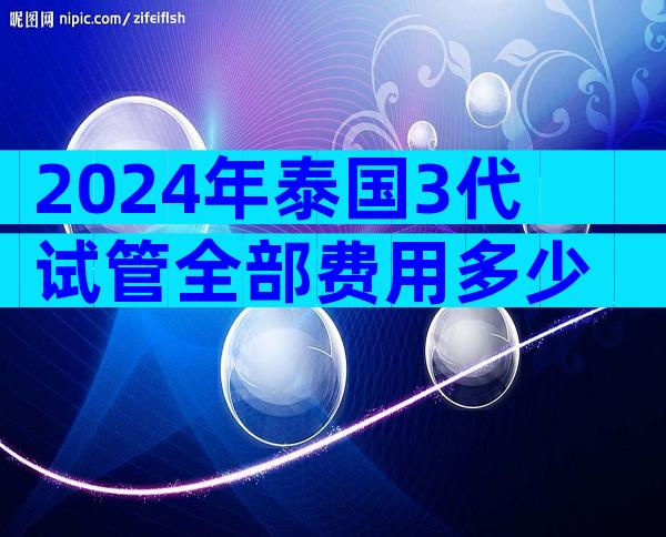 2024年泰国3代试管全部费用多少