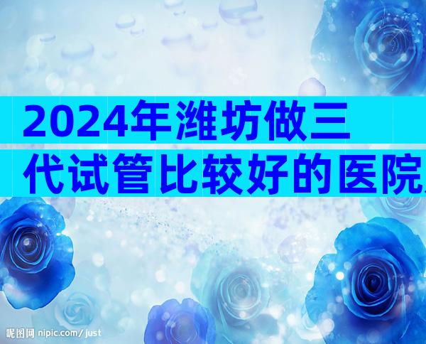 2024年潍坊做三代试管比较好的医院是哪三家