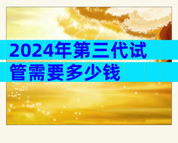 2024年第三代试管需要多少钱