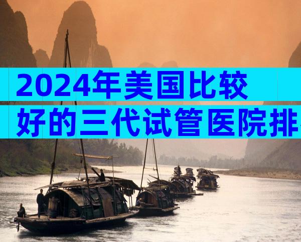 2024年美国比较好的三代试管医院排名哪家比较好