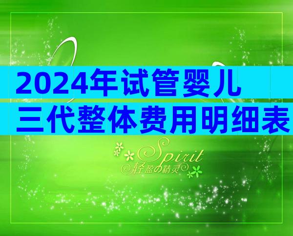 2024年试管婴儿三代整体费用明细表