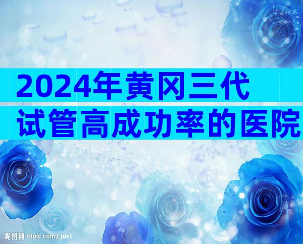 2024年黄冈三代试管高成功率的医院排名比较好是哪家，怎么选比较好