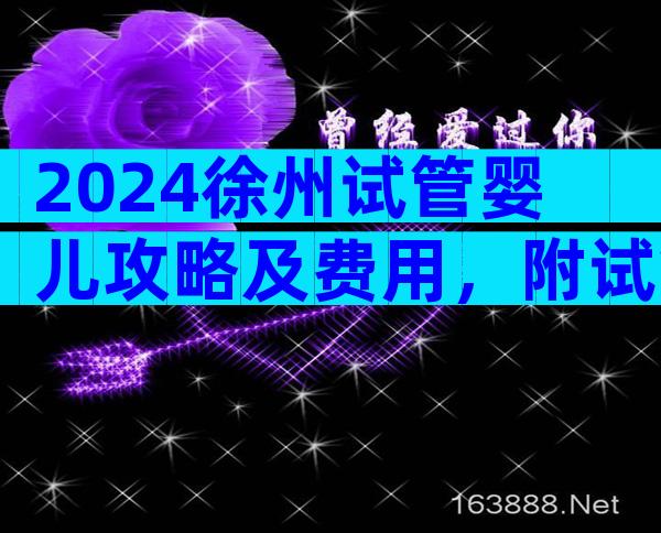 2024徐州试管婴儿攻略及费用，附试管费用介绍！