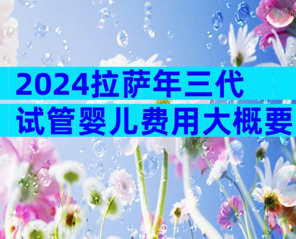 2024拉萨年三代试管婴儿费用大概要多少钱？附上试管流程列表！