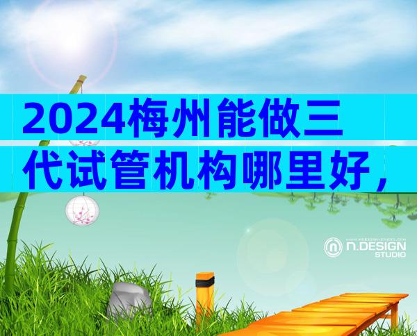 2024梅州能做三代试管机构哪里好，共有四家医院可选