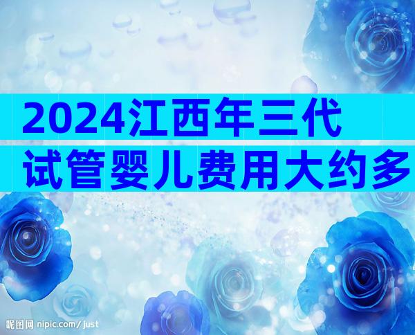 2024江西年三代试管婴儿费用大约多少钱？做试管婴儿有人花了3万