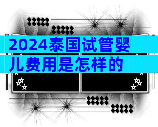 2024泰国试管婴儿费用是怎样的