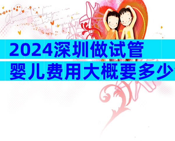 2024深圳做试管婴儿费用大概要多少钱？