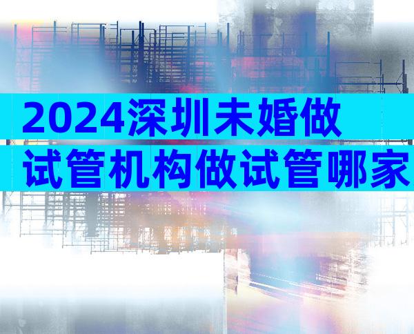 2024深圳未婚做试管机构做试管哪家好