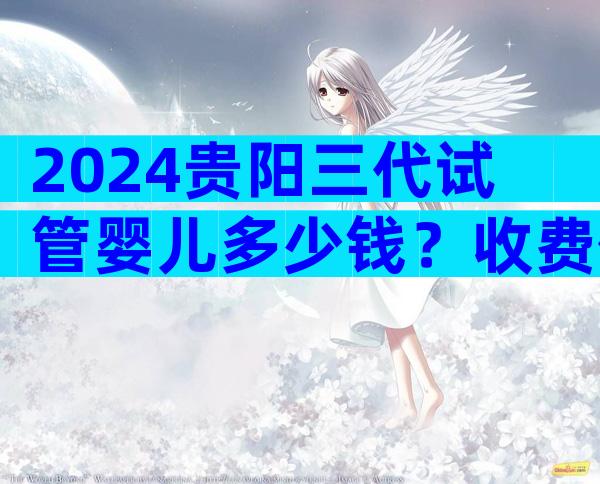 2024贵阳三代试管婴儿多少钱？收费价目表已出炉