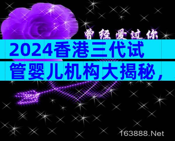 2024香港三代试管婴儿机构大揭秘，这篇文章为你揭示背后的原因