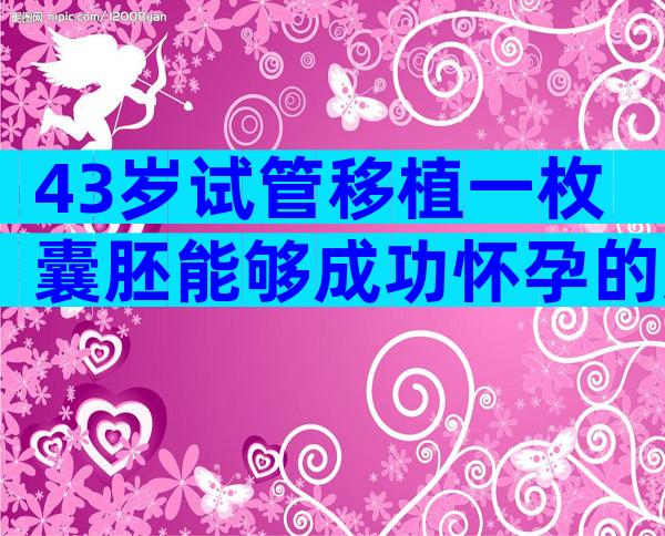 43岁试管移植一枚囊胚能够成功怀孕的几率高吗？