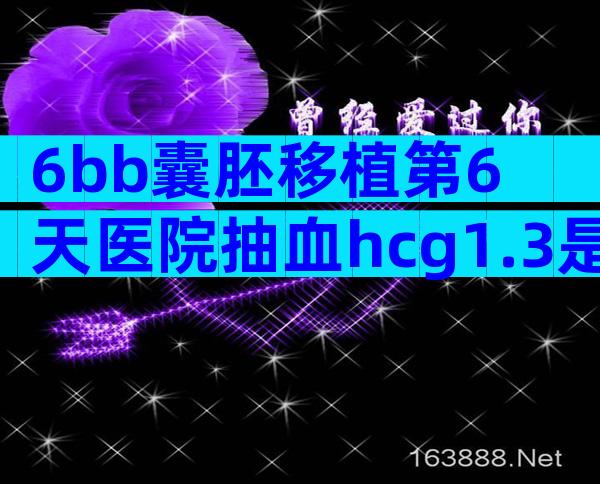 6bb囊胚移植第6天医院抽血hcg1.3是着床了吗？