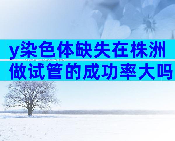 y染色体缺失在株洲做试管的成功率大吗附价目清单表