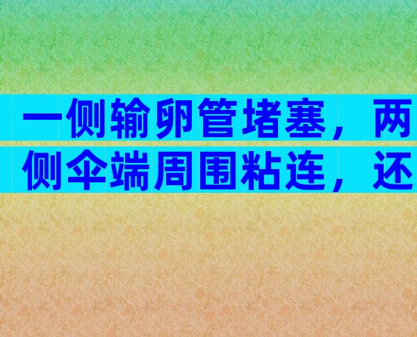 一侧输卵管堵塞，两侧伞端周围粘连，还能怀孕吗？