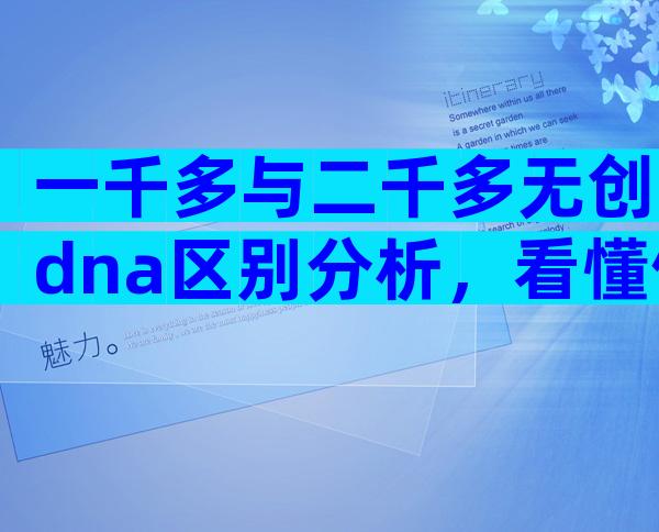 一千多与二千多无创dna区别分析，看懂做便宜的还是贵的