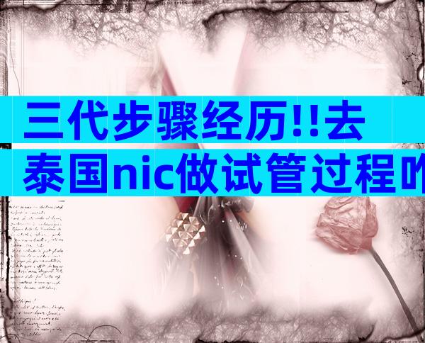 三代步骤经历!!去泰国nic做试管过程咋样的？要注意什么