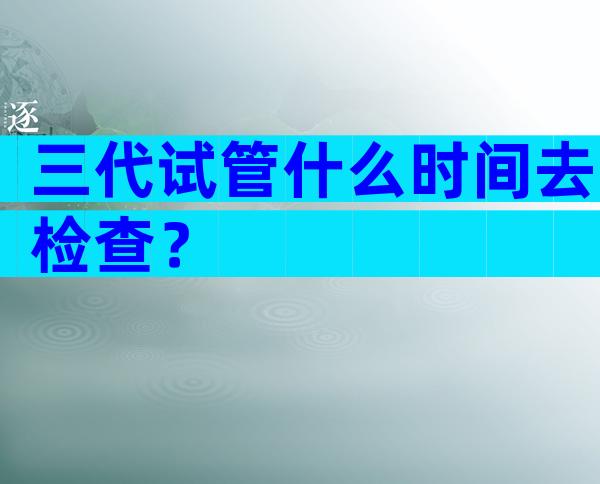 三代试管什么时间去检查？