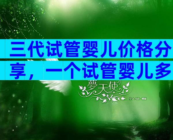 三代试管婴儿价格分享，一个试管婴儿多少钱