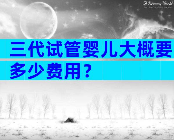 三代试管婴儿大概要多少费用？