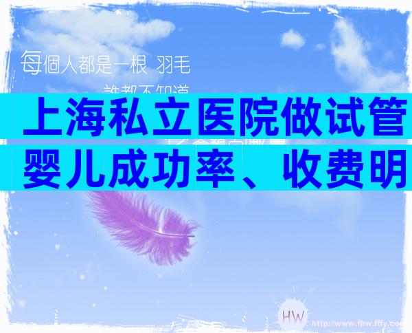 上海私立医院做试管婴儿成功率、收费明细以及流程是怎么样的？