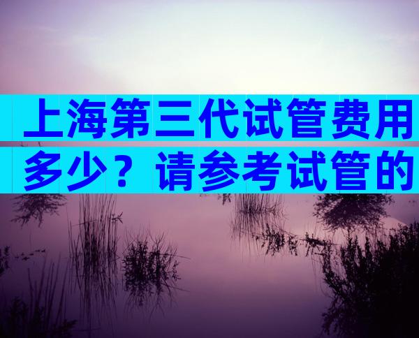 上海第三代试管费用多少？请参考试管的费用。