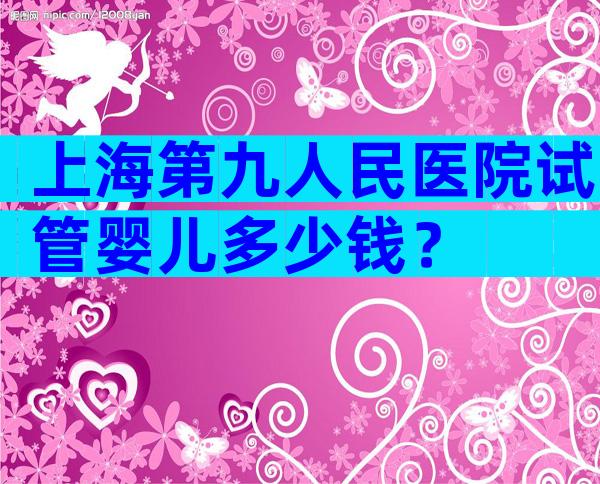 上海第九人民医院试管婴儿多少钱？