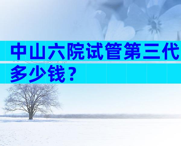 中山六院试管第三代多少钱？