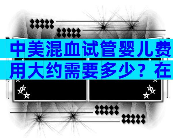 中美混血试管婴儿费用大约需要多少？在国内能不能做