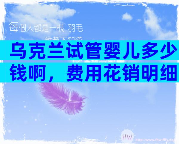 乌克兰试管婴儿多少钱啊，费用花销明细一览