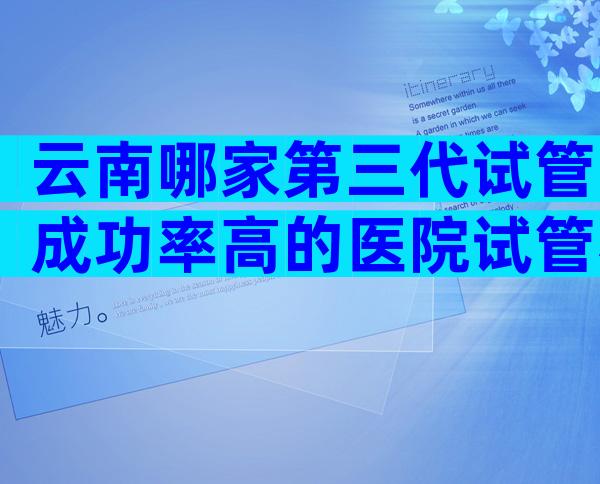 云南哪家第三代试管成功率高的医院试管相关条件排名第一？