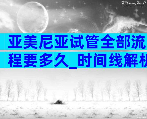 亚美尼亚试管全部流程要多久_时间线解析与预期管理