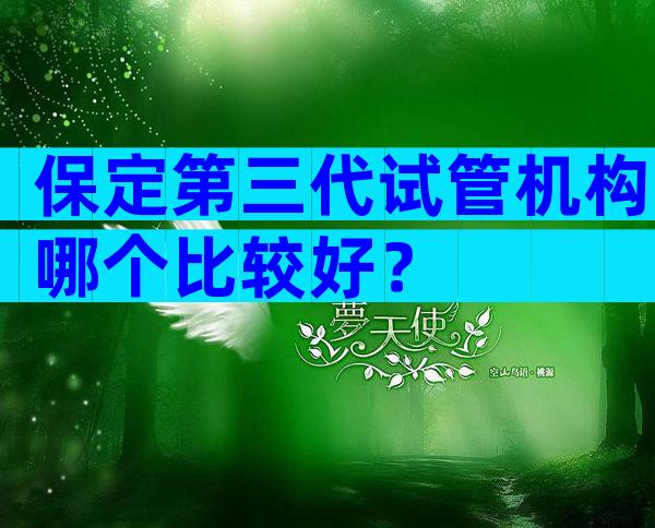 保定第三代试管机构哪个比较好？