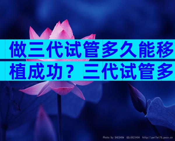 做三代试管多久能移植成功？三代试管多久可以移植？