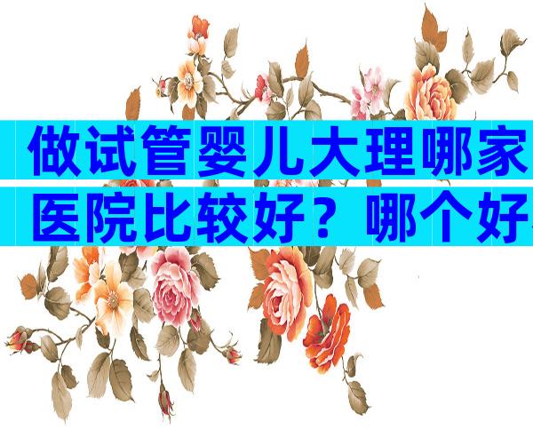 做试管婴儿大理哪家医院比较好？哪个好看了就知道