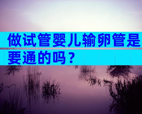 做试管婴儿输卵管是要通的吗？