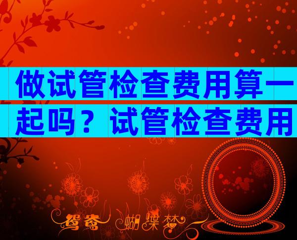 做试管检查费用算一起吗？试管检查费用明细去哪？