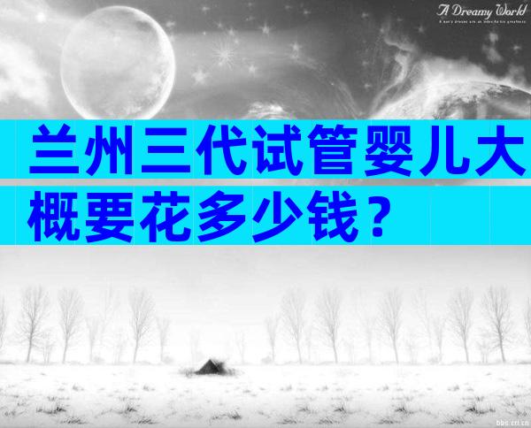 兰州三代试管婴儿大概要花多少钱？